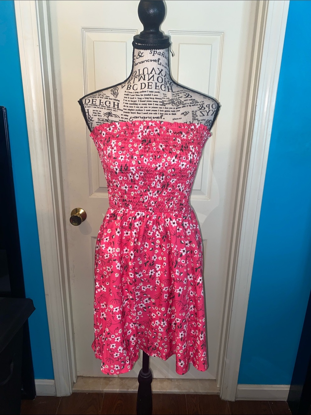Strapless Pink Floral Sundress